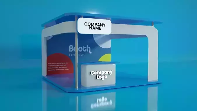 exhibition booth blue 5x5