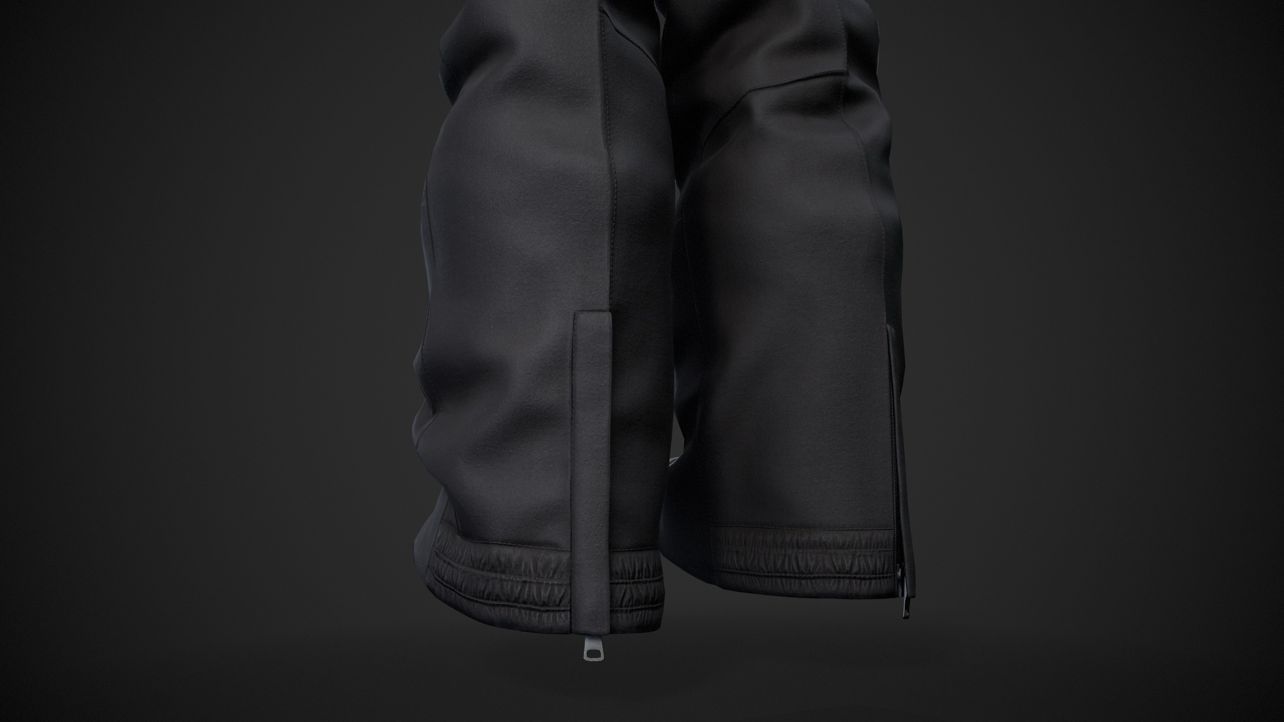 Black Snowboard Pants Style 3 Low-poly 3D model_8
