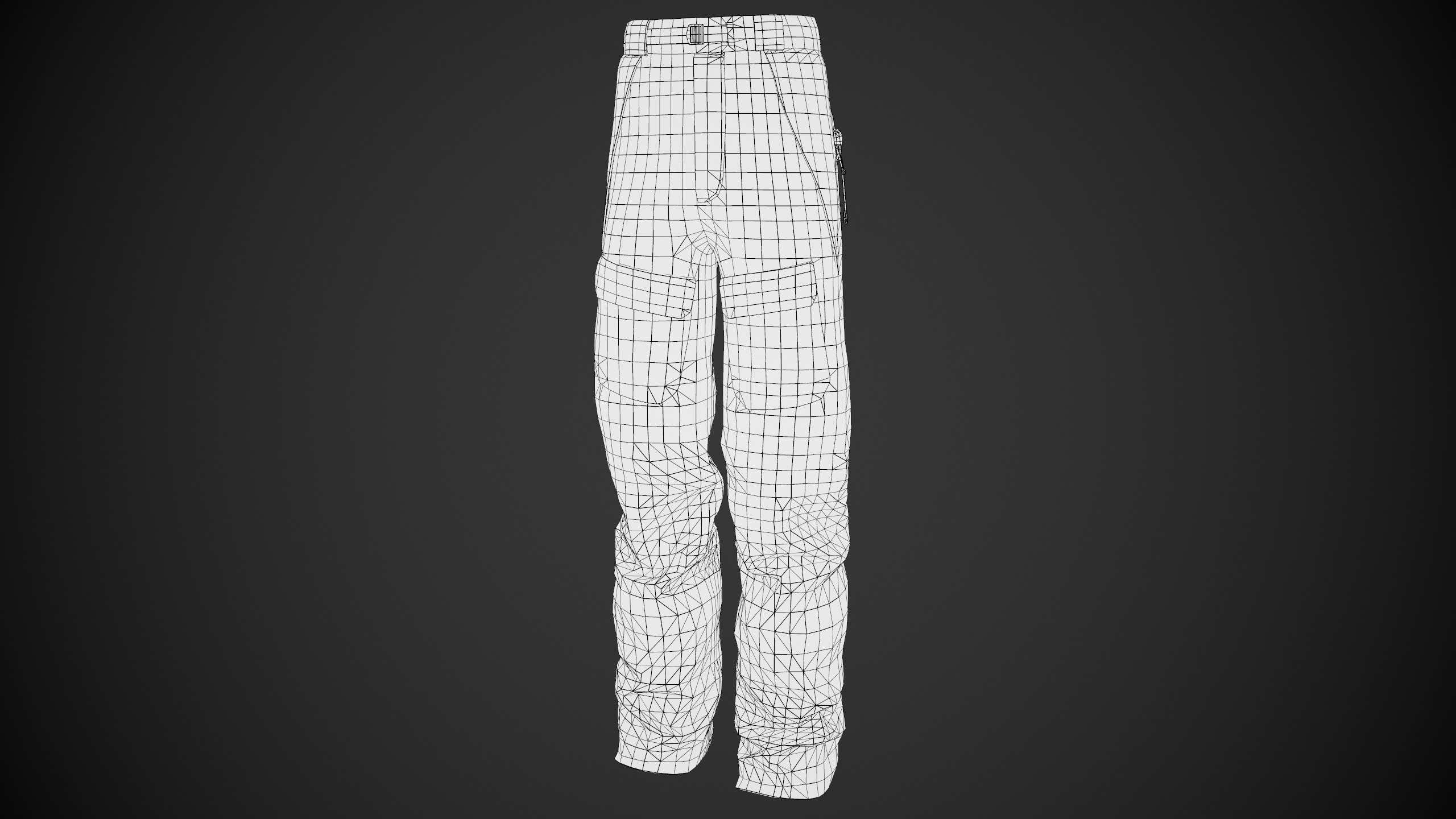Black Snowboard Pants Style 3 Low-poly 3D model_17