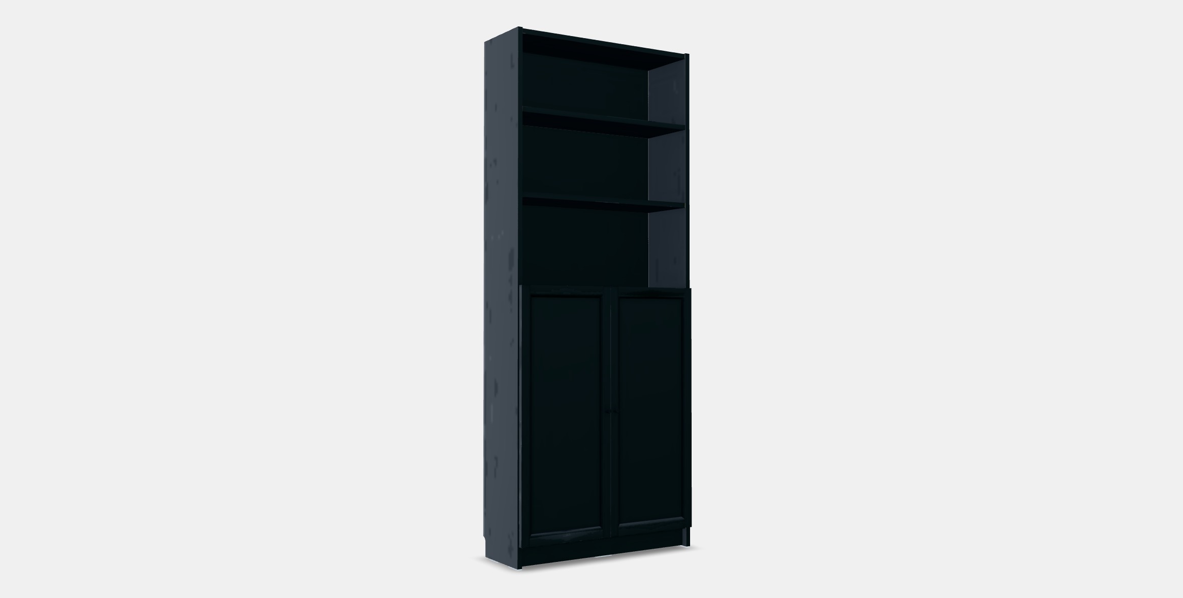 BILLY - OXBERG Bookcase with doors 1 Low-poly 3D model_2