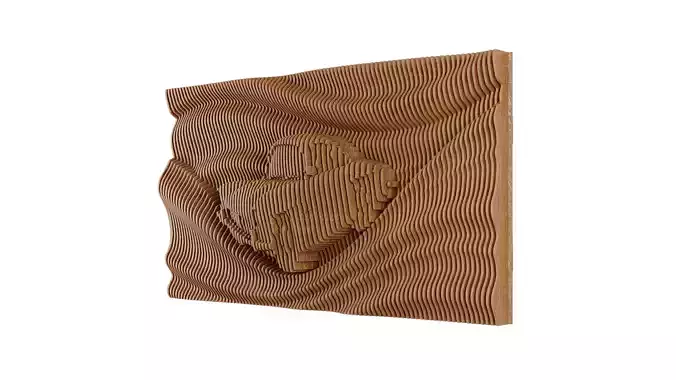 Parametric Wavy Wooden Wall Decor 11 - wood cutting machines 3D model