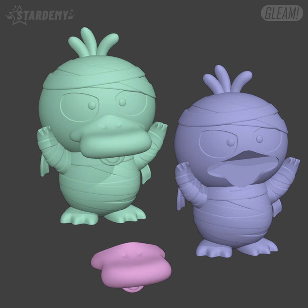 Psyduck Chibi Halloween Cute Pokemon Mummy 3D print model_1