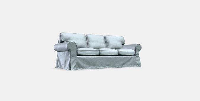 EKTORP 3-seat sofa Low-poly 3D model 2
