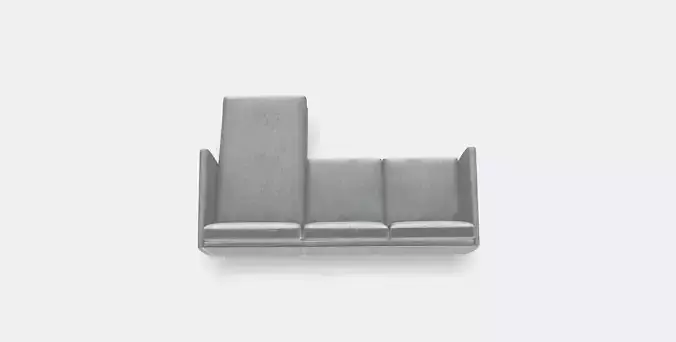 SMEDSTORP 3-seat sofa with chaise longue Low-poly 3D model