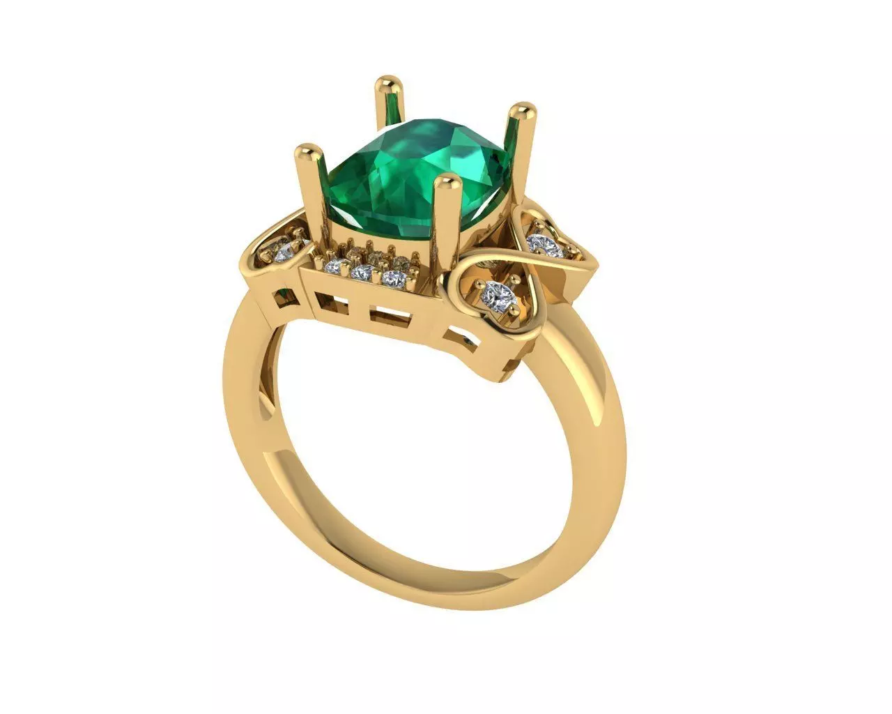 Women diamond ring 3d render 3D print model