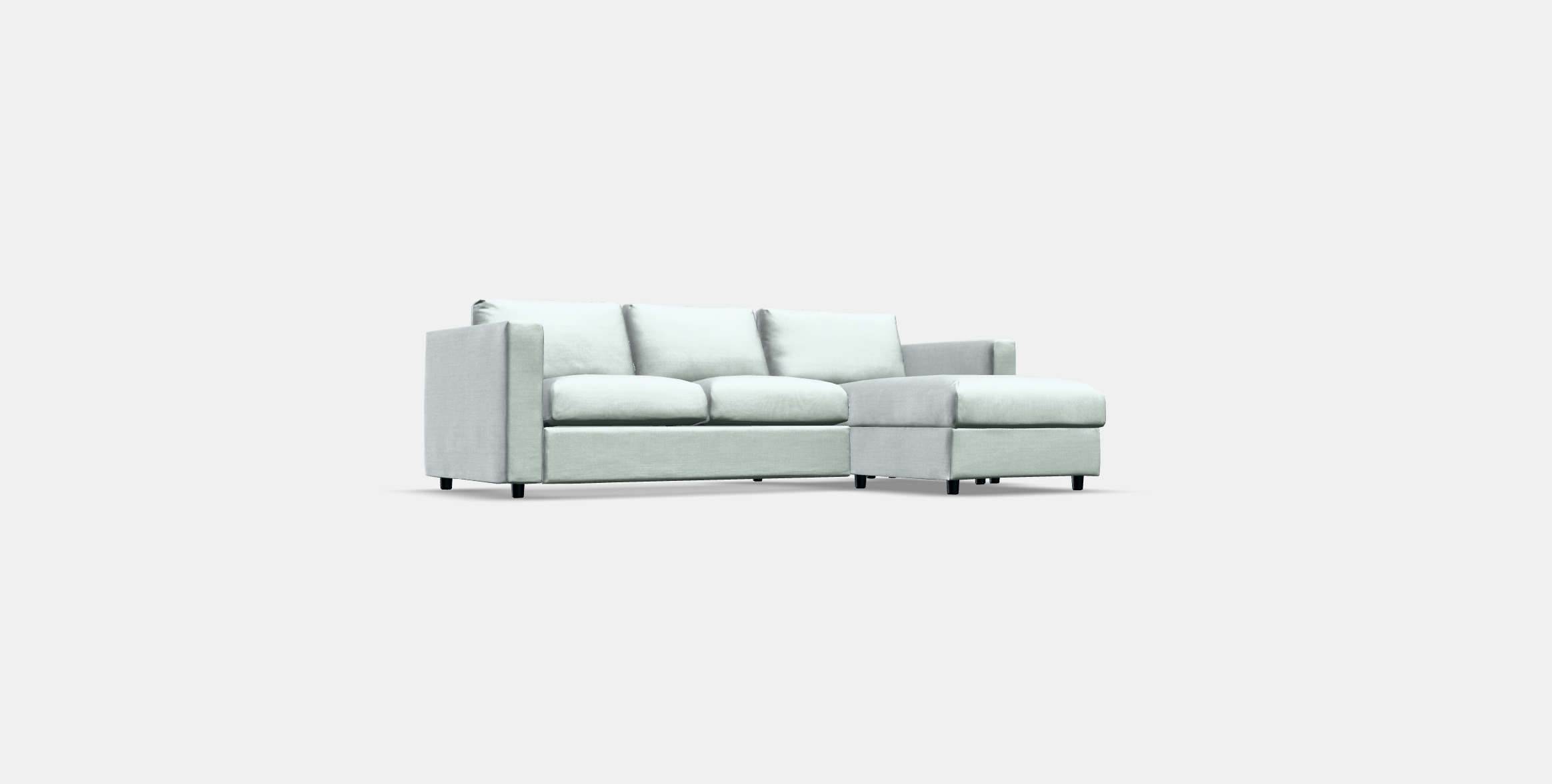 VIMLE Cover 3-seat sofa w chaise longue Low-poly 3D model_3