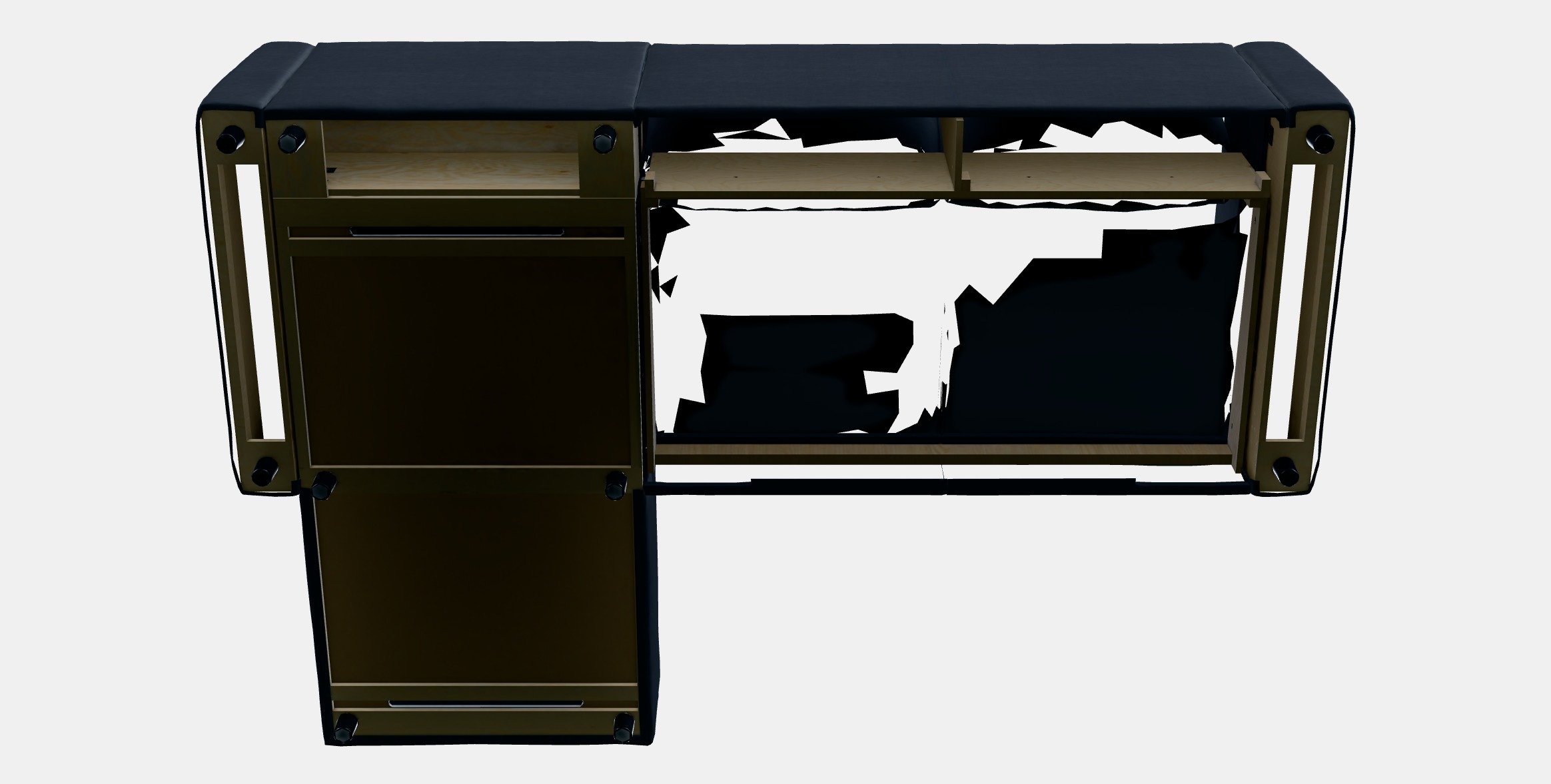 VIMLE Cover 3-seat sofa w chaise longue 1 Low-poly 3D model_7