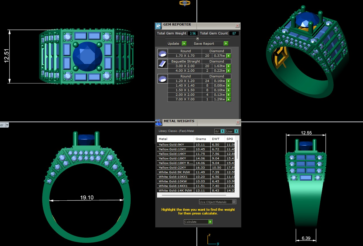 Men diamond ring 3d render 3D print model_3