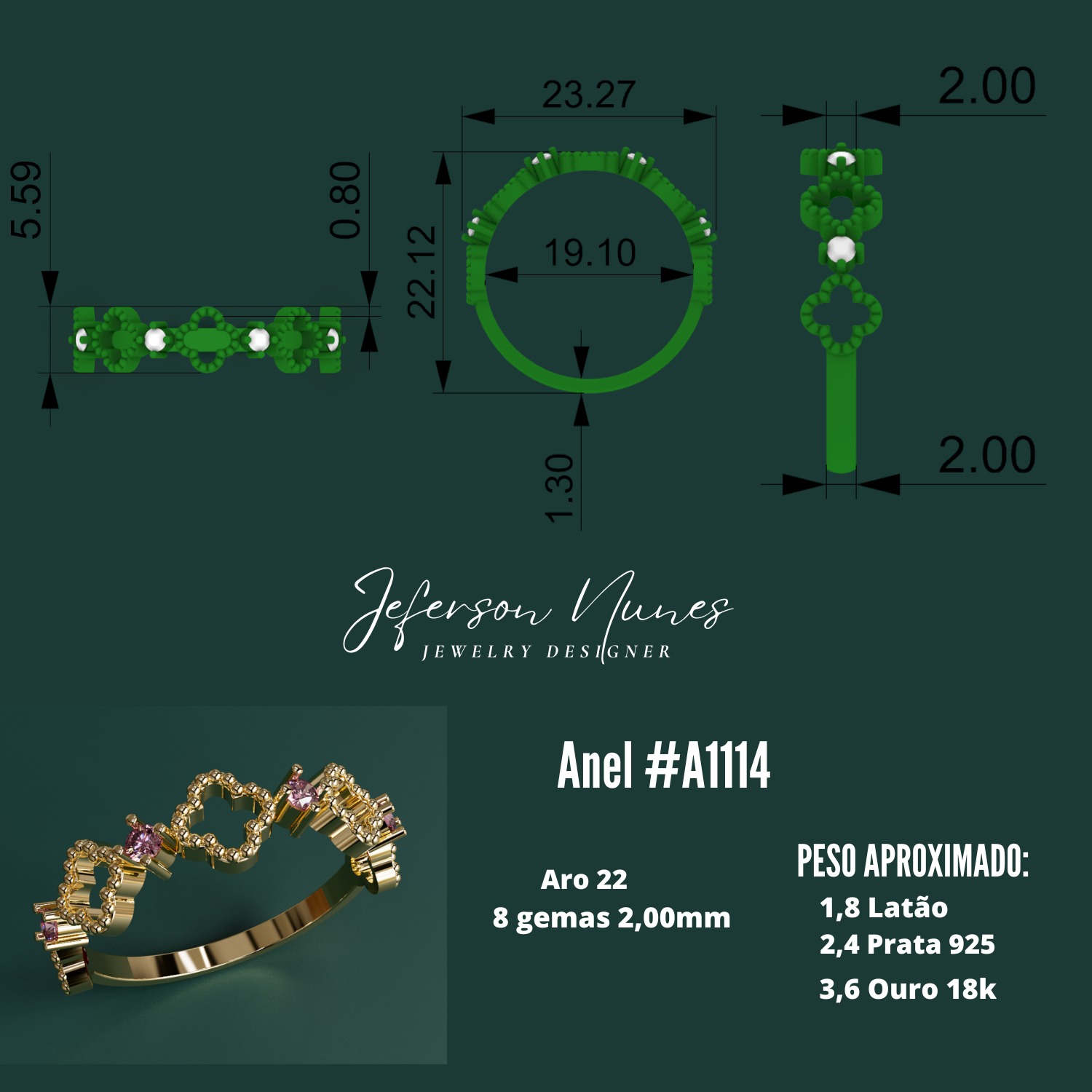 Ring Anel A1114 3D print model_5