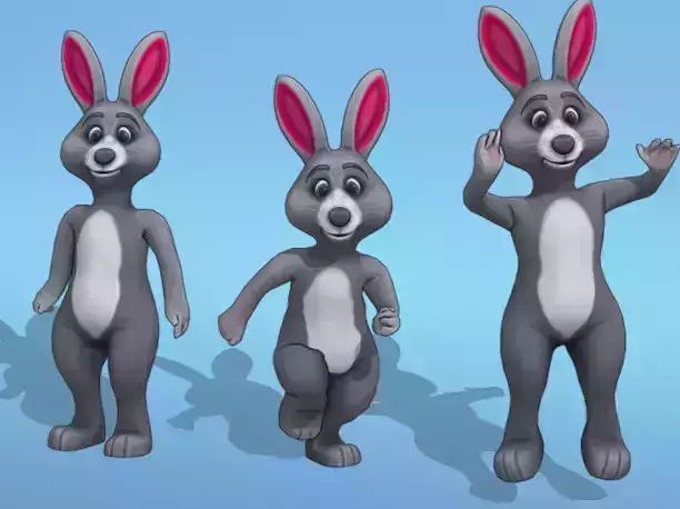 Rigged Cartoon bunny  