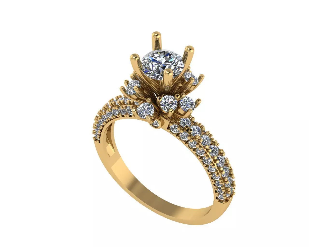 Women diamond ring 3d render 3D print model_0