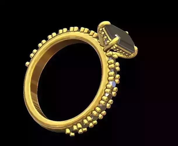 Emerald Cut Hidden Halo Ring