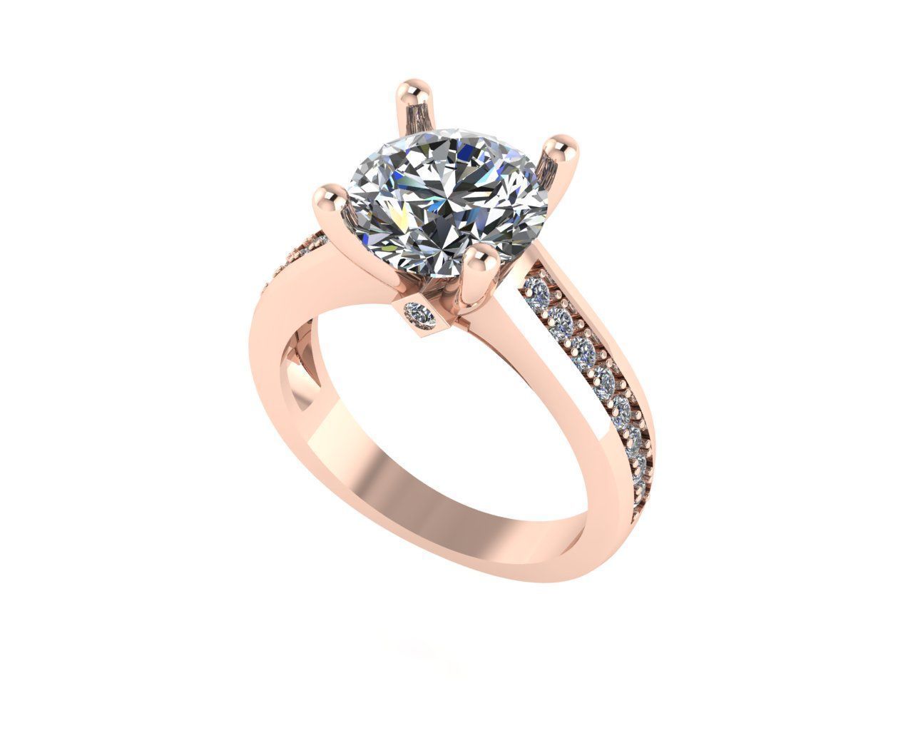 Women diamond ring 3d render 3D print model_2