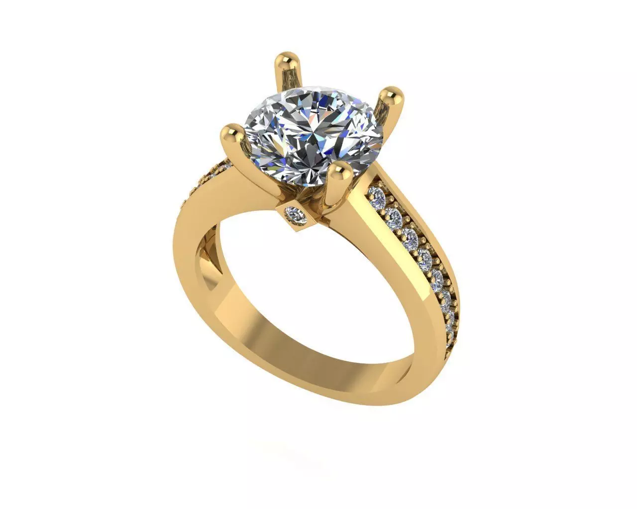 Women diamond ring 3d render 3D print model_0