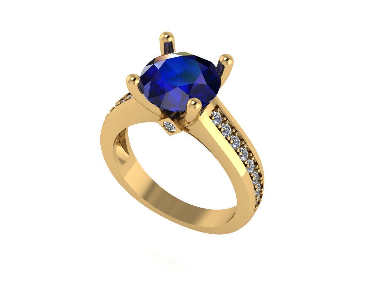 Women diamond ring 3d render 3D print model_1