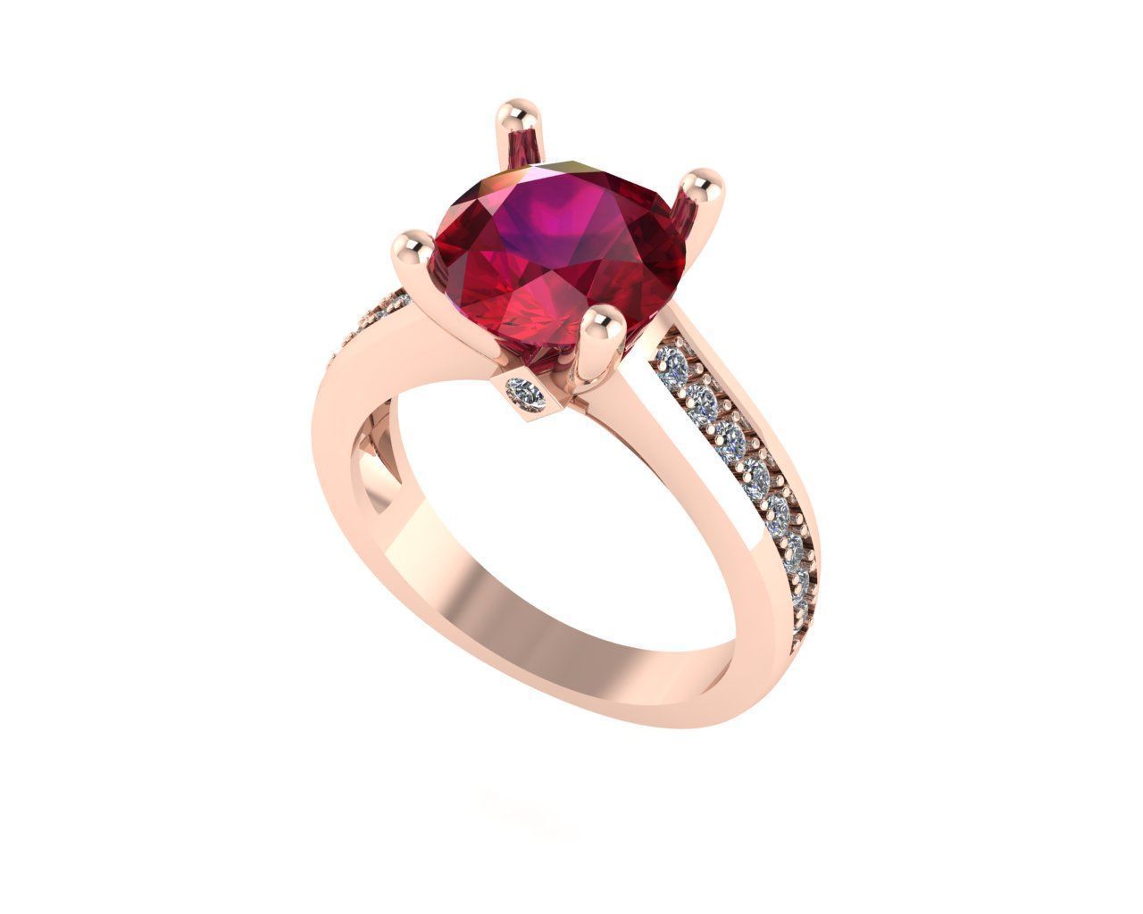 Women diamond ring 3d render 3D print model_3