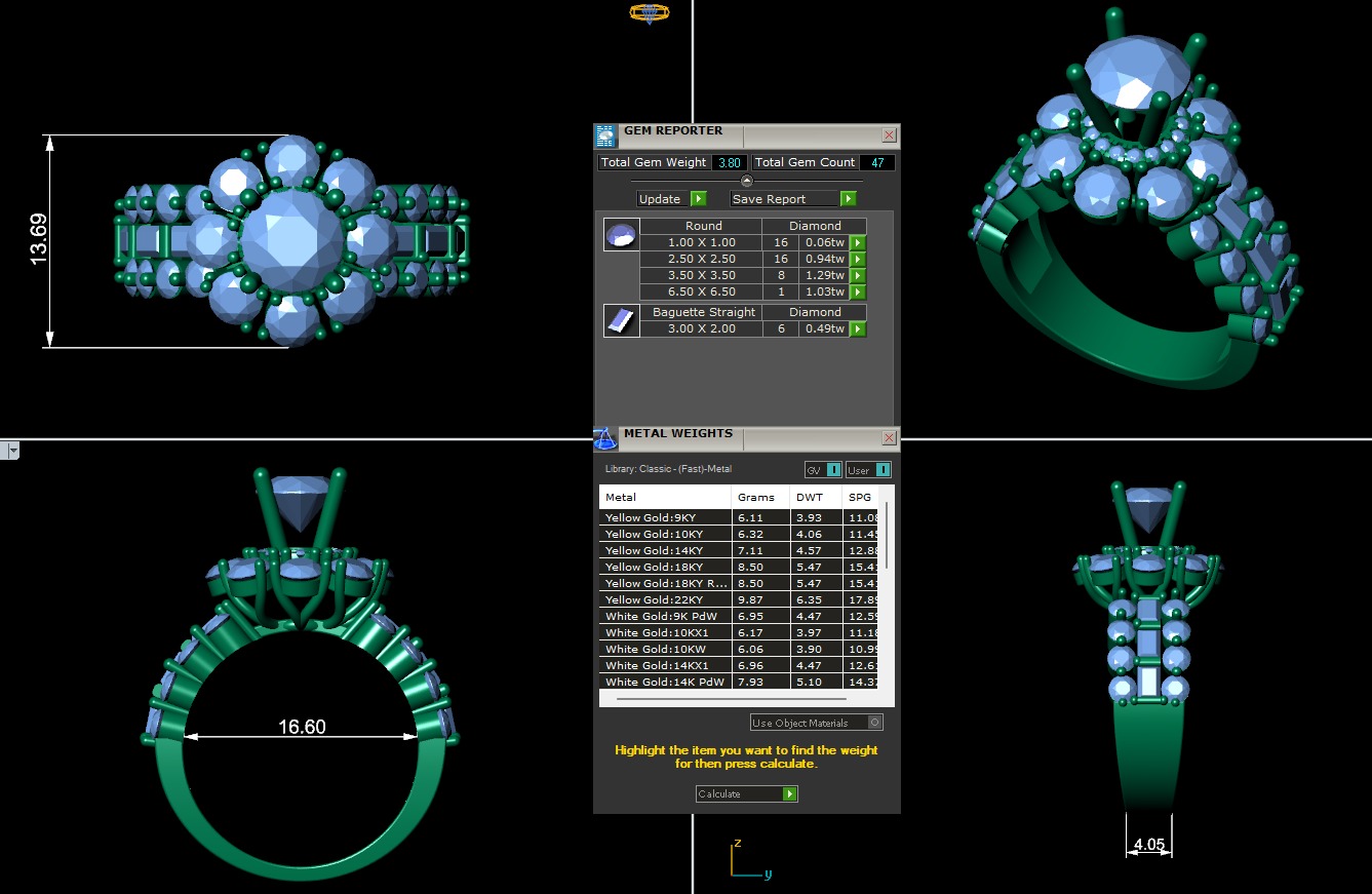 Women diamond ring 3d render 3D print model_6