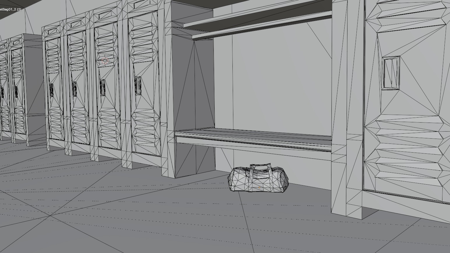 School Gym and Showers Lockers Combo Low-poly 3D model_19