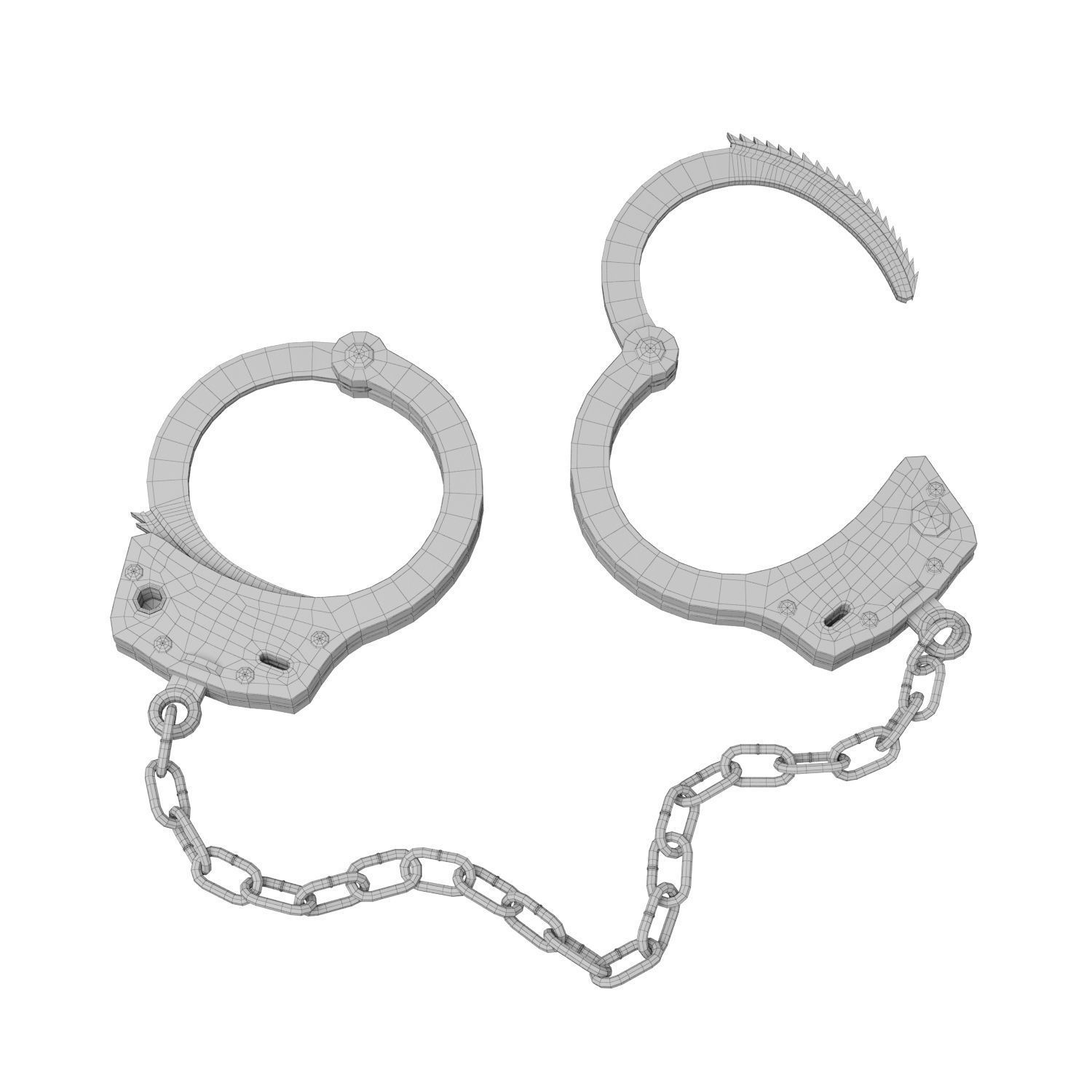 Handcuffs Low-poly 3D model_3
