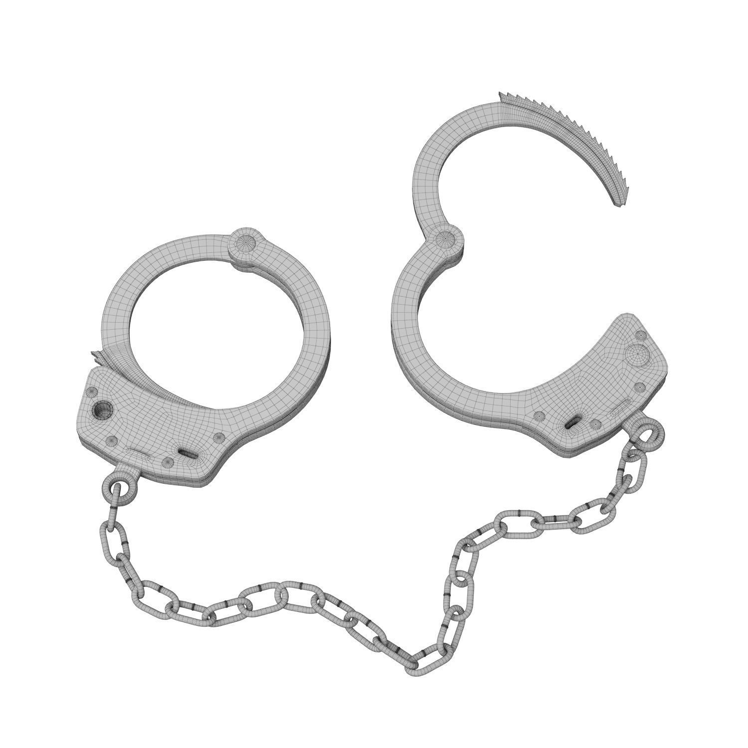 Handcuffs Low-poly 3D model_4