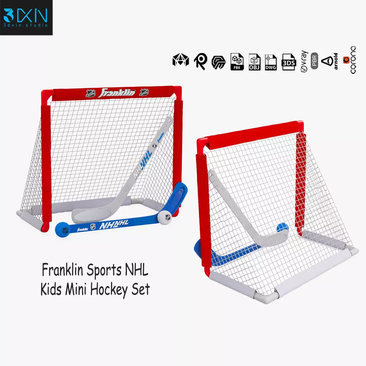 Franklin Sports NHL Kids Mini Hockey Set 3D model_0