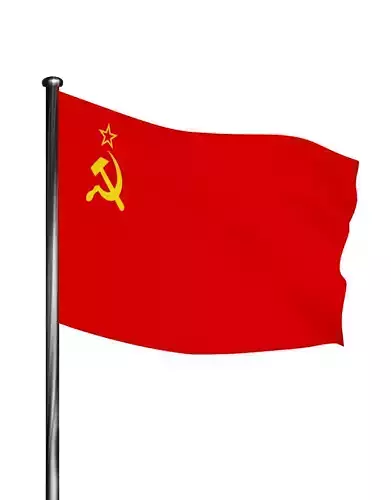 USSR flag The soviet Union 3D model