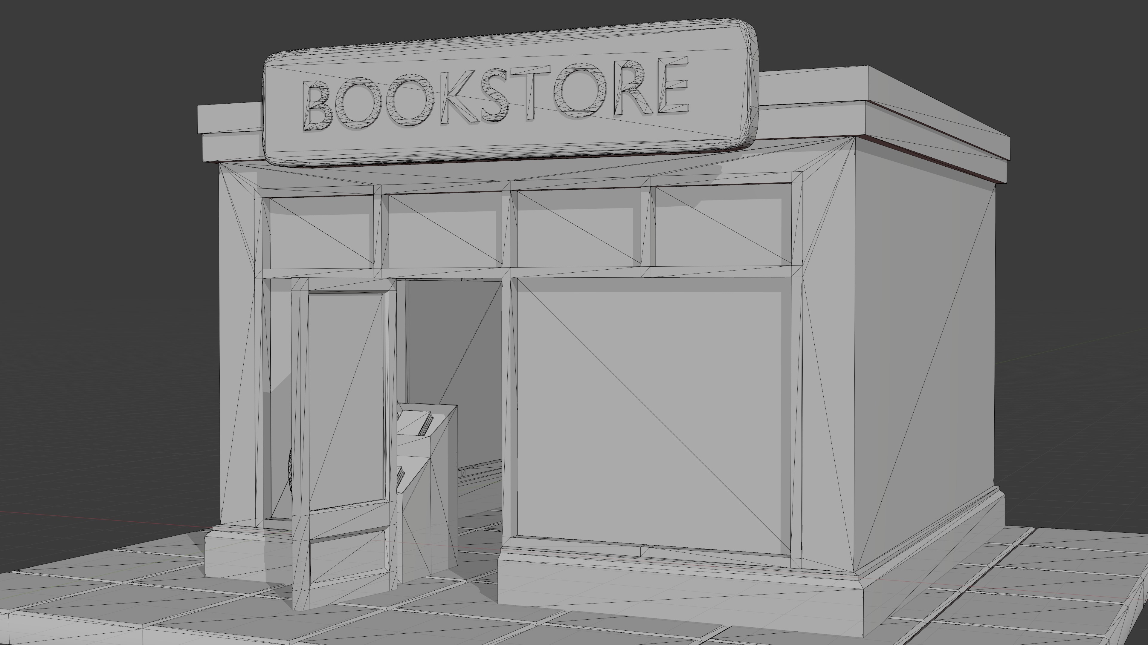Book Store Low-poly 3D model_18