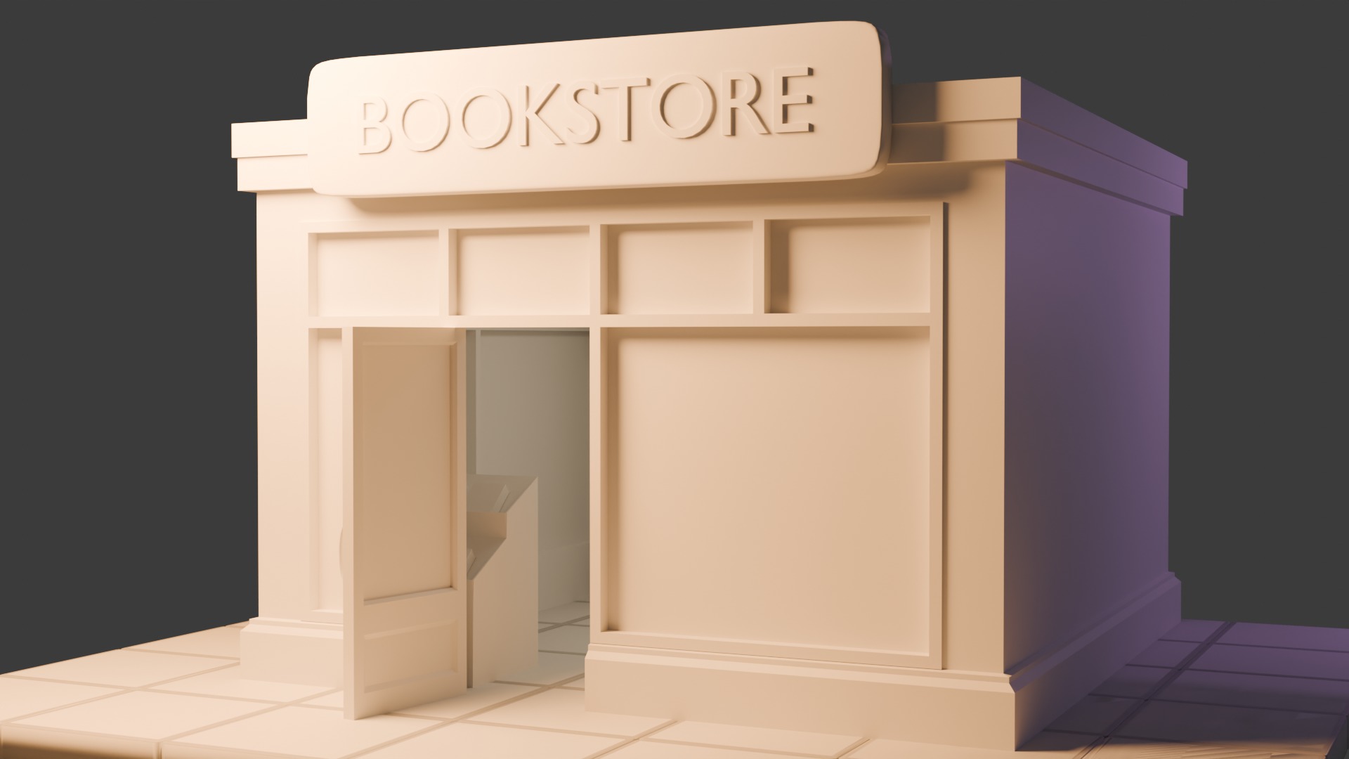 Book Store Low-poly 3D model_17