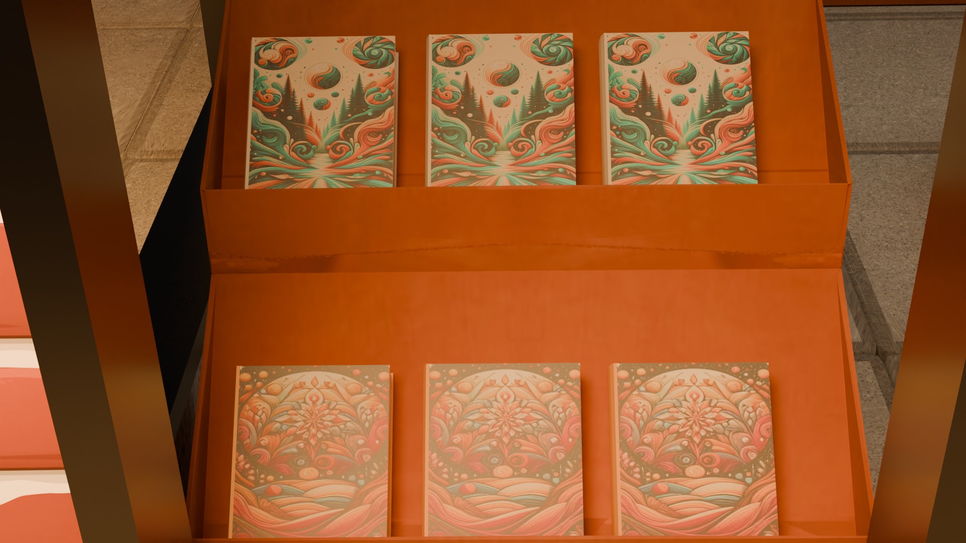 Book Store Low-poly 3D model_11