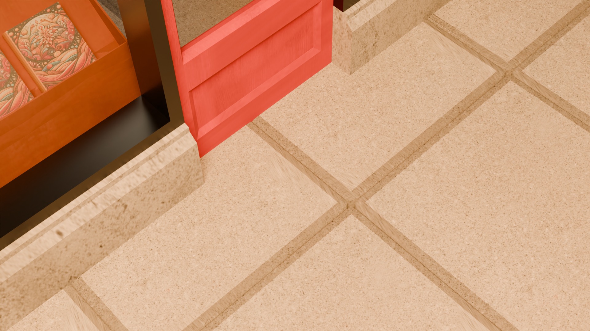 Book Store Low-poly 3D model_16