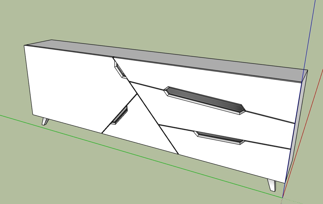 Tangram Cabinet Modern Low-poly 3D model_9