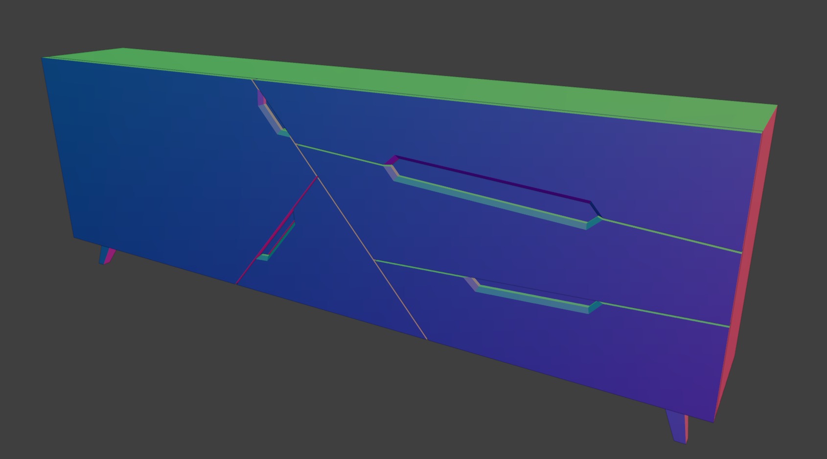 Tangram Cabinet Modern Low-poly 3D model_28