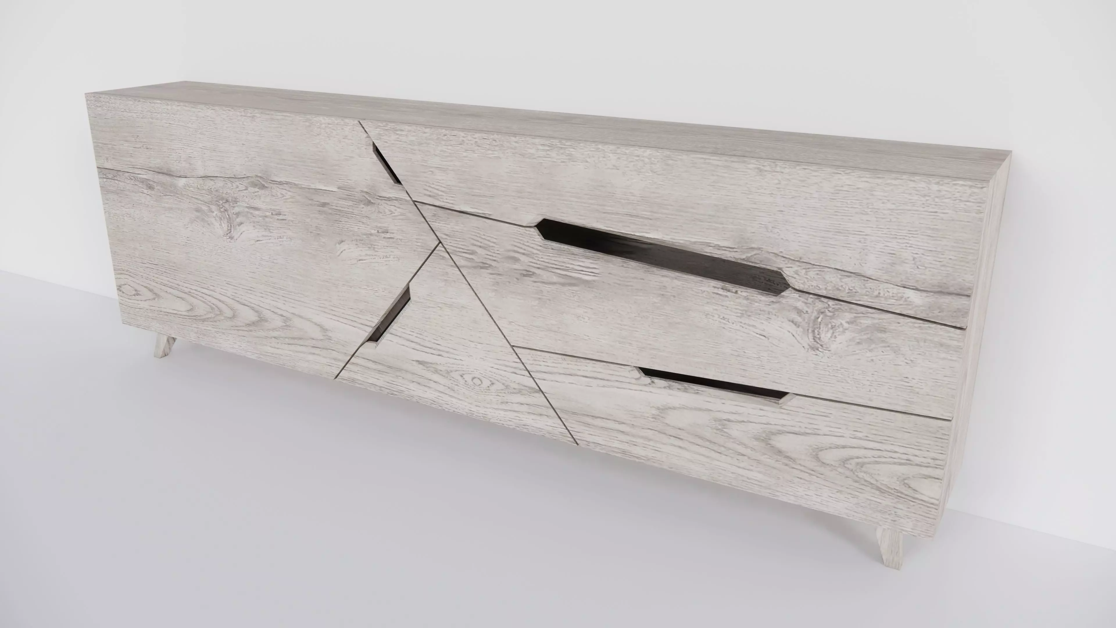 Tangram Cabinet Modern Low-poly 3D model_0