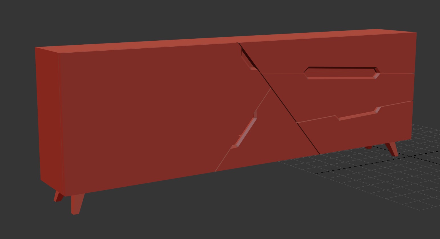 Tangram Cabinet Modern Low-poly 3D model_11