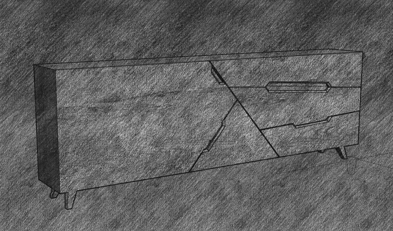 Tangram Cabinet Modern Low-poly 3D model_12