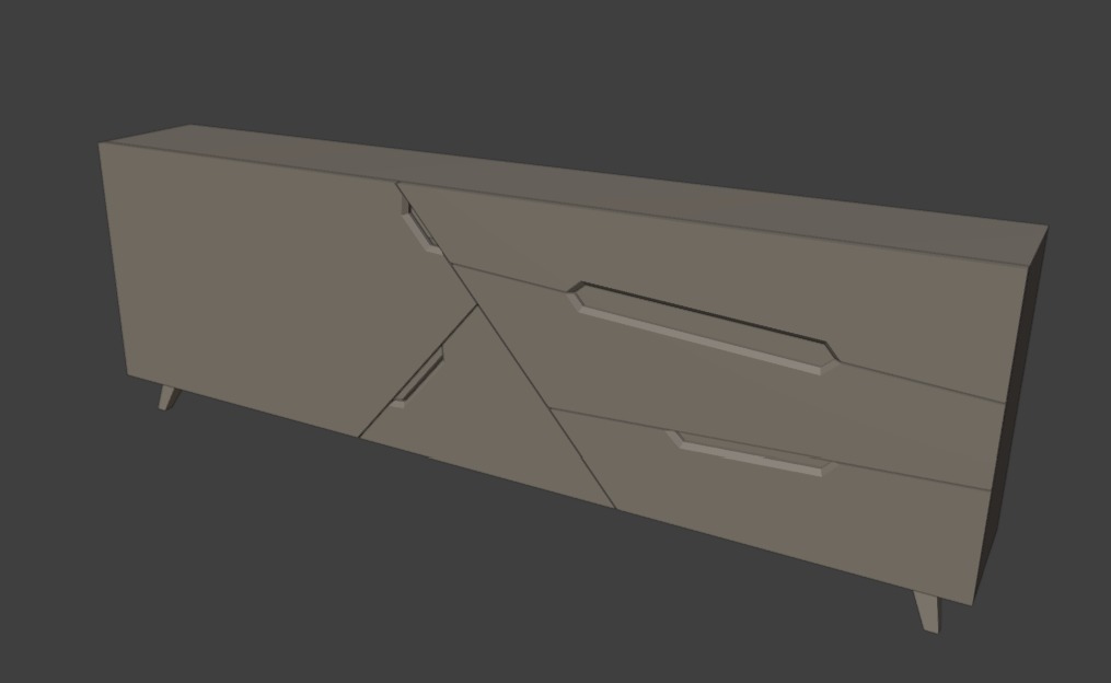 Tangram Cabinet Modern Low-poly 3D model_16