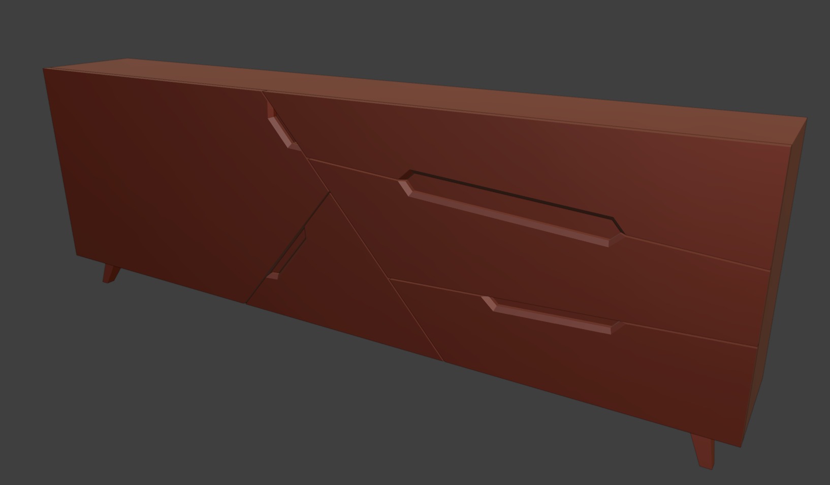 Tangram Cabinet Modern Low-poly 3D model_26