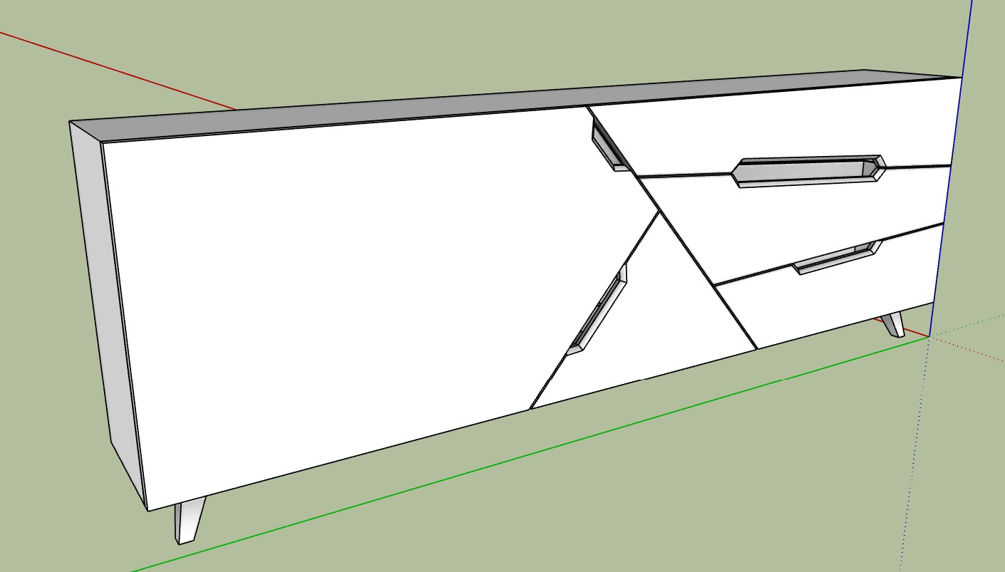 Tangram Cabinet Modern Low-poly 3D model_8
