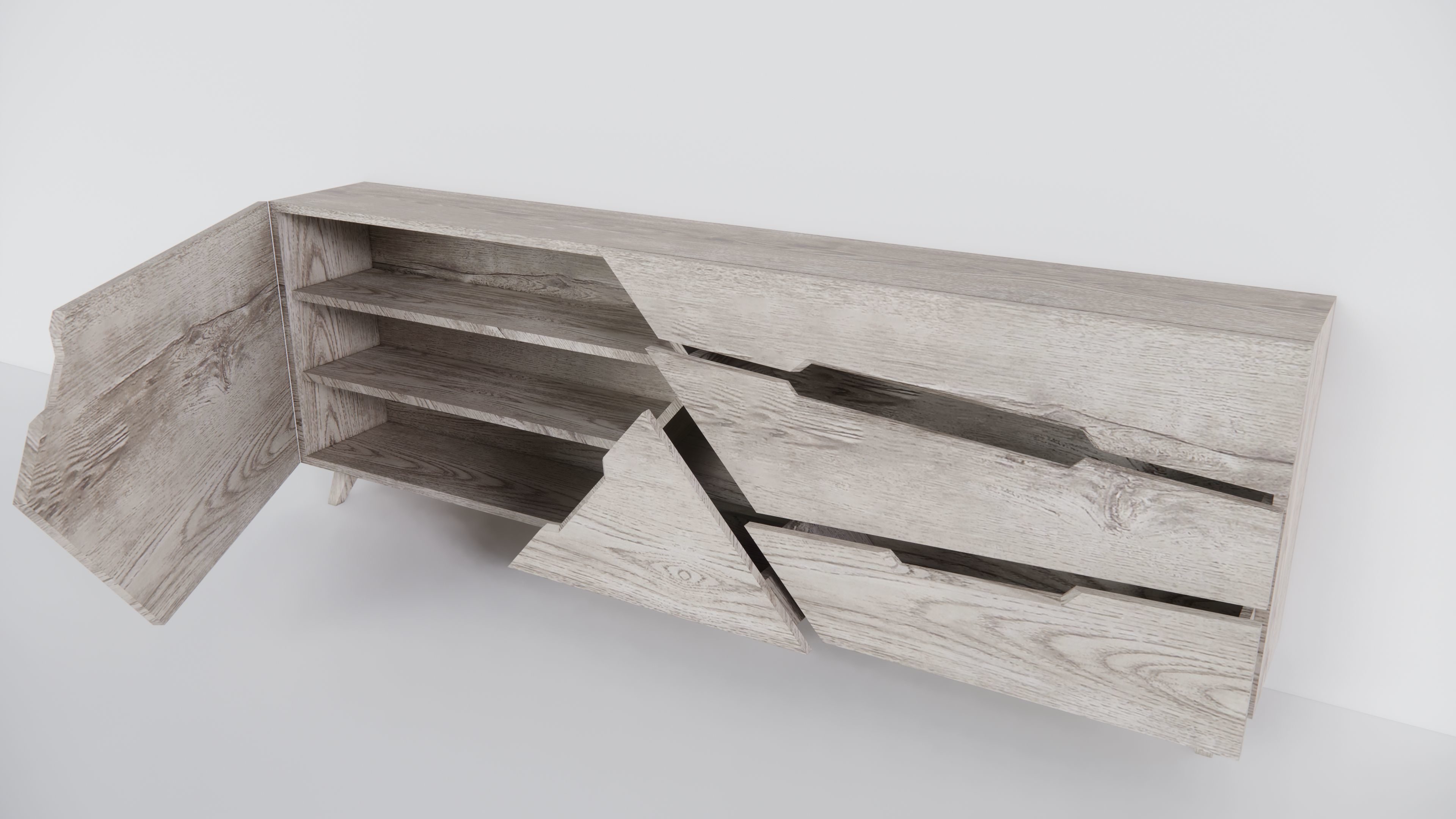 Tangram Cabinet Modern Low-poly 3D model_5