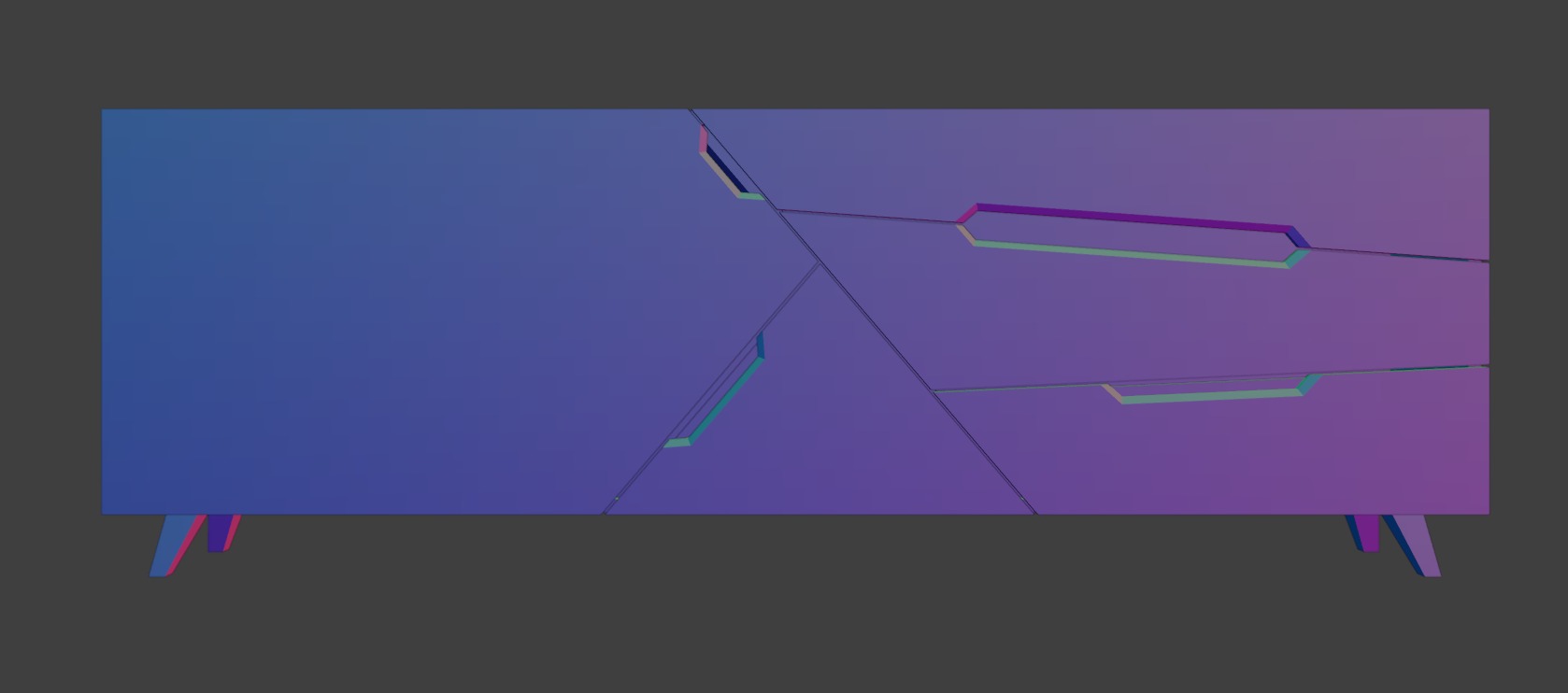 Tangram Cabinet Modern Low-poly 3D model_25