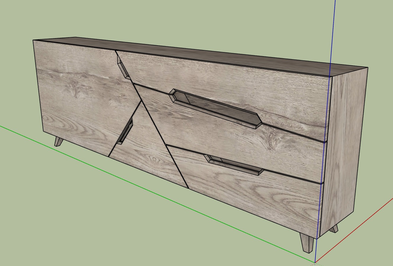 Tangram Cabinet Modern Low-poly 3D model_4