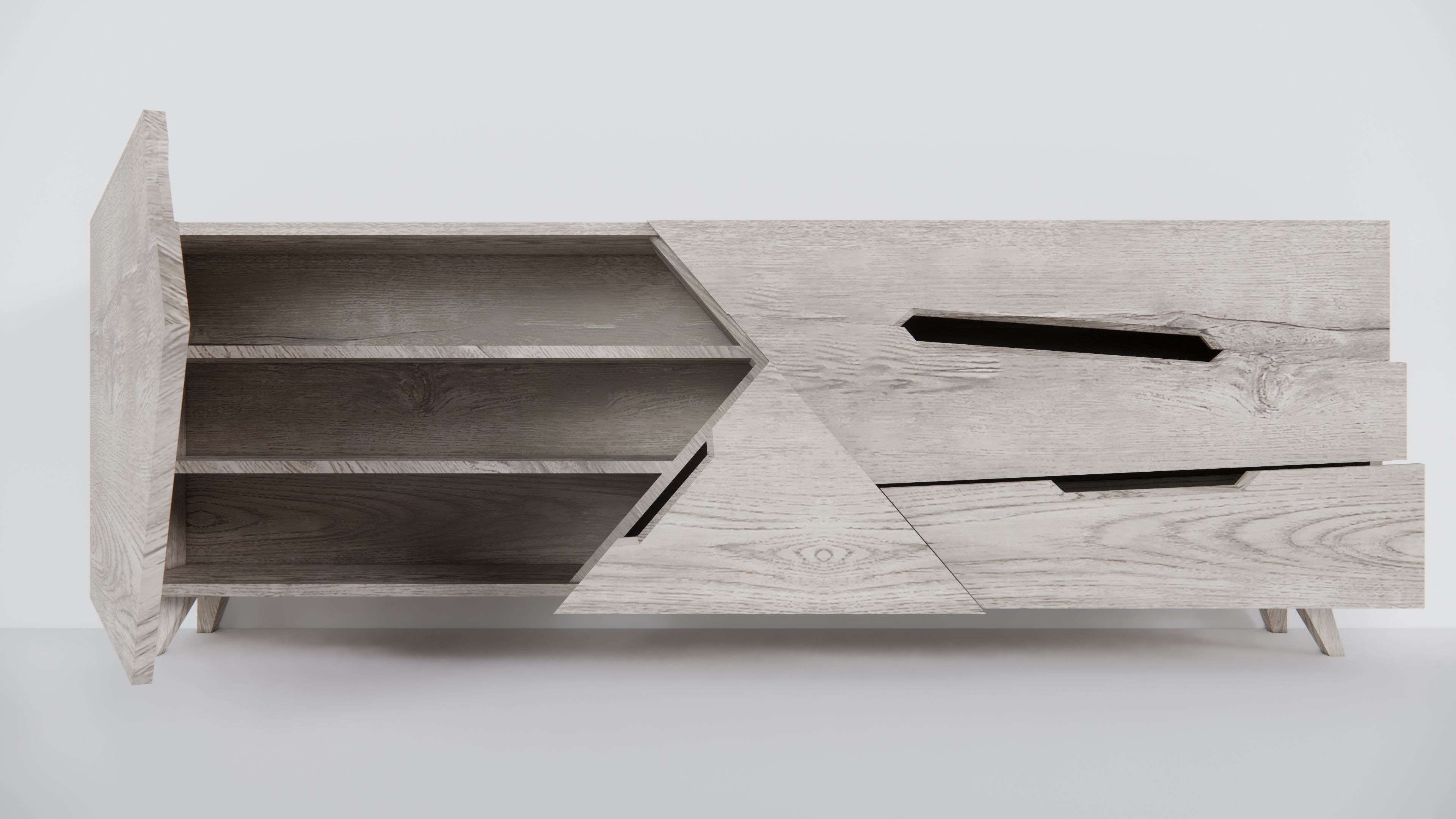 Tangram Cabinet Modern Low-poly 3D model_7