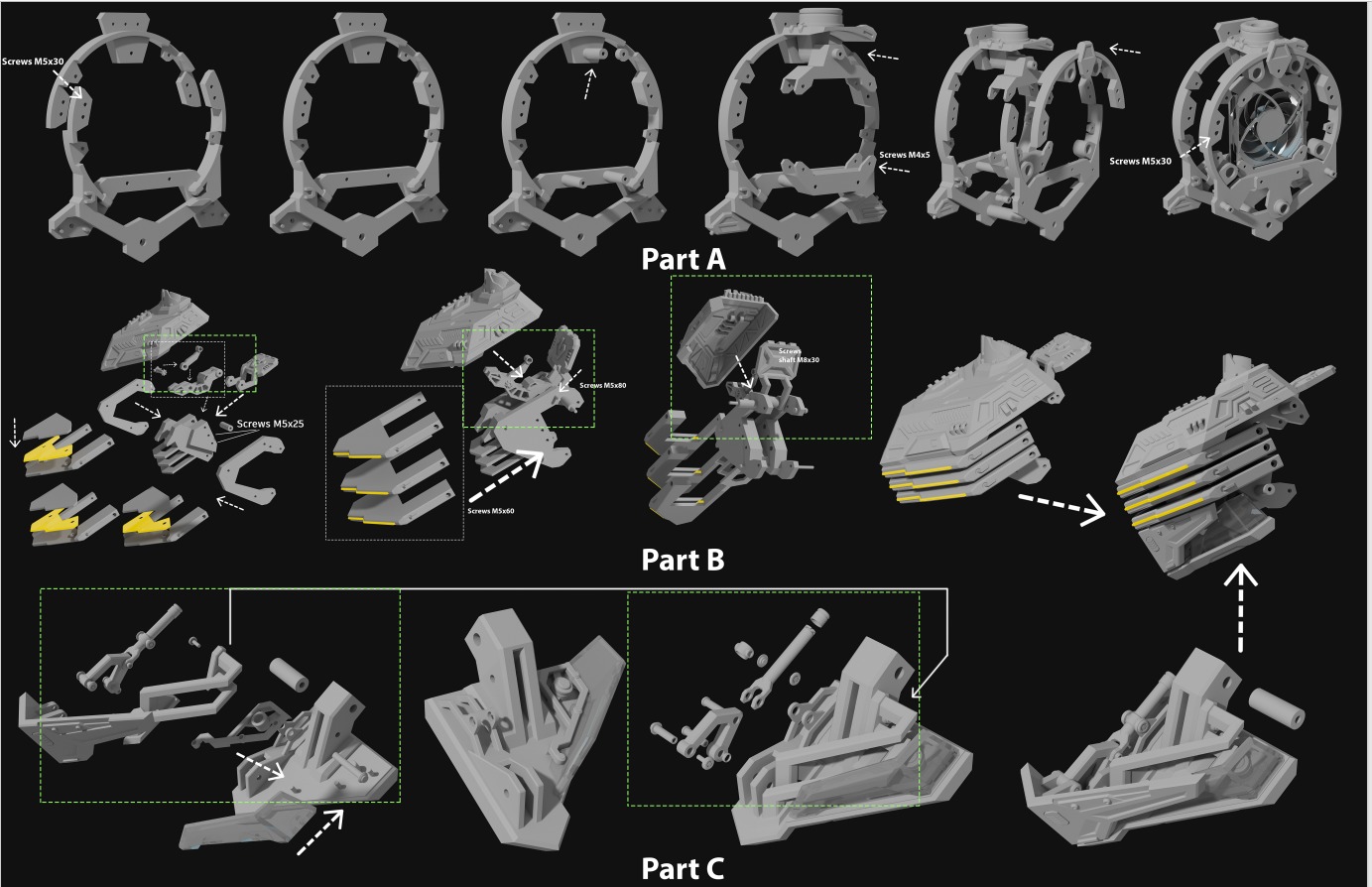 Case PC Gunpla Gundam Custom Model Barbatos Gundam 3D print model_10