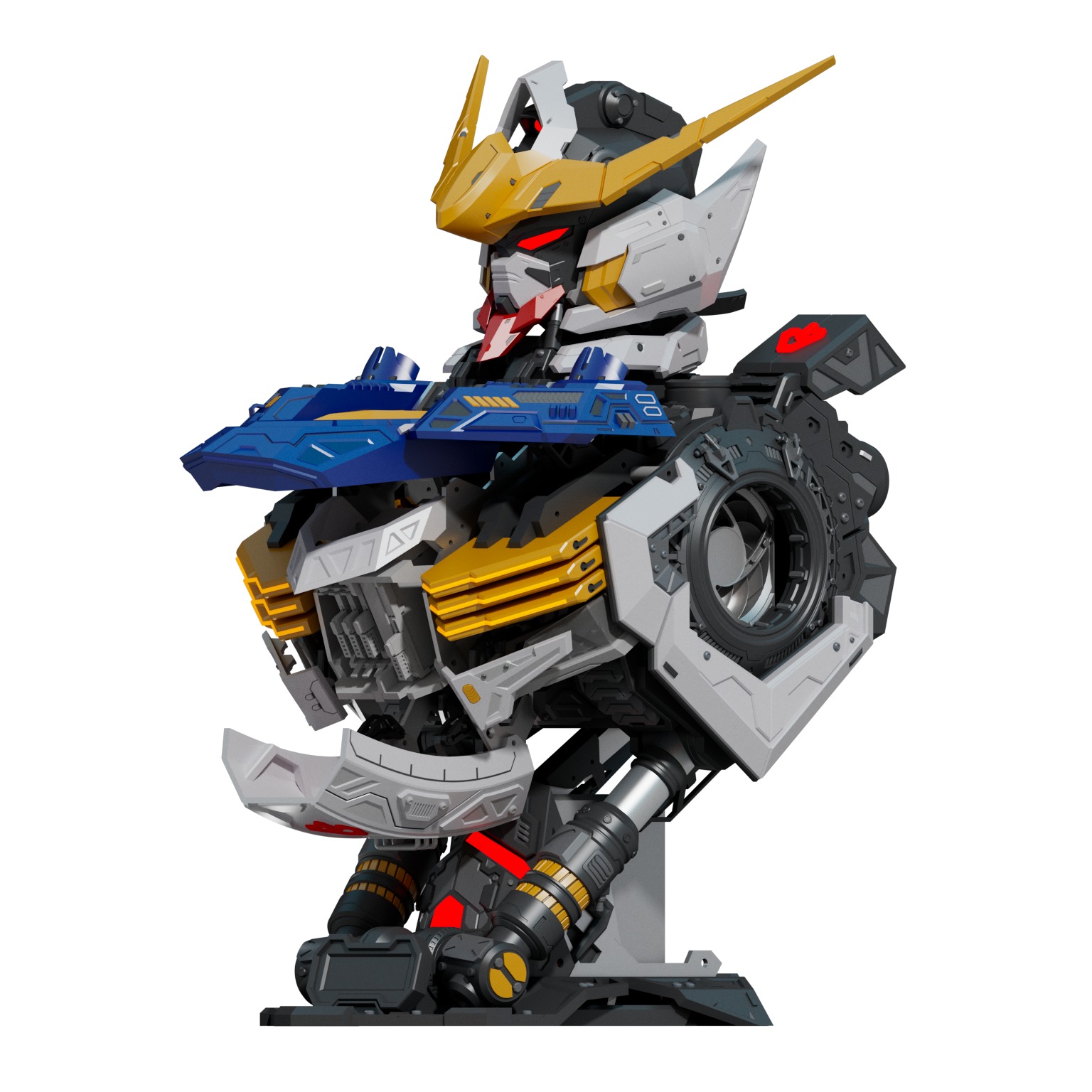 Case PC Gunpla Gundam Custom Model Barbatos Gundam 3D print model_7