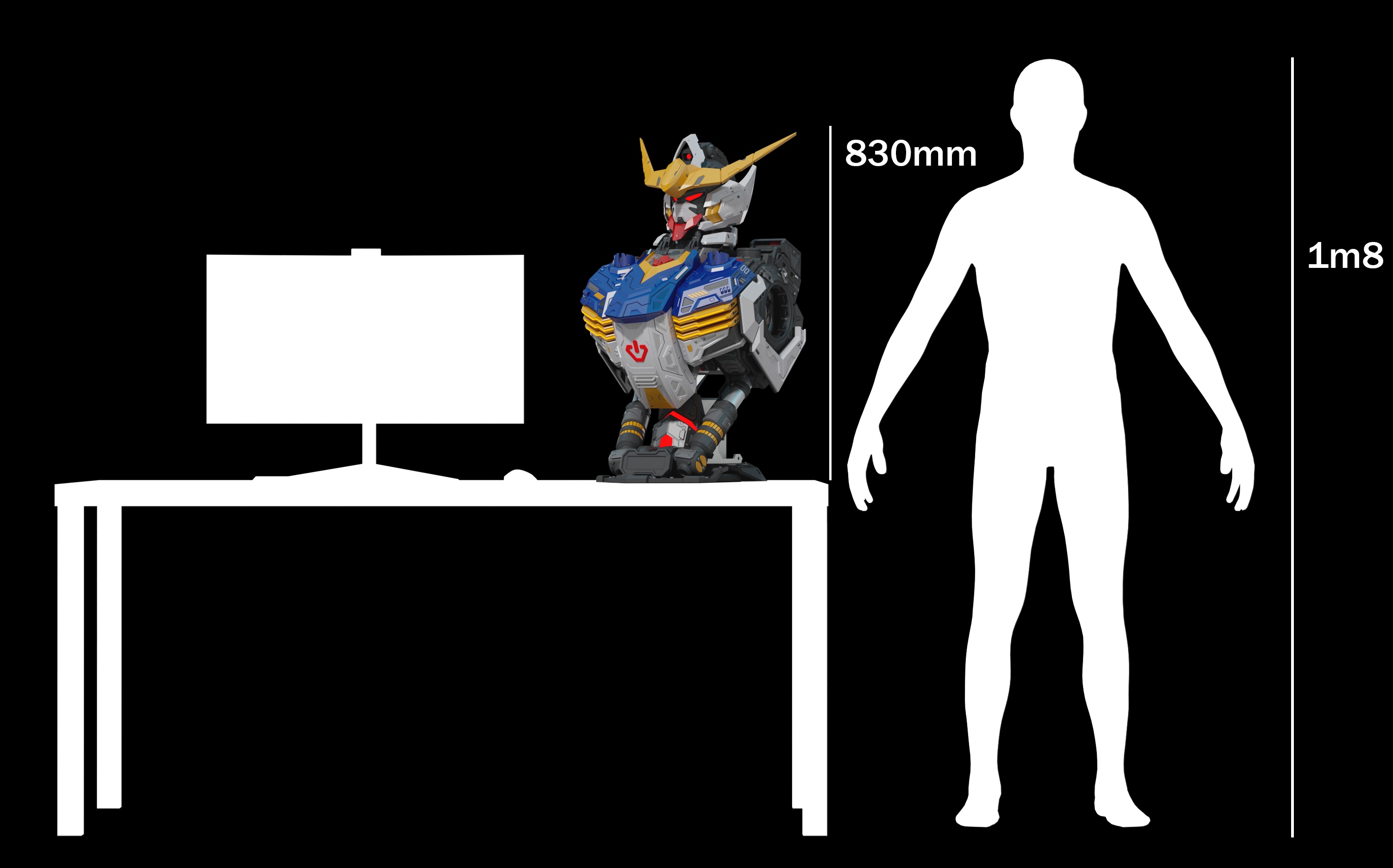 Case PC Gunpla Gundam Custom Model Barbatos Gundam 3D print model_2
