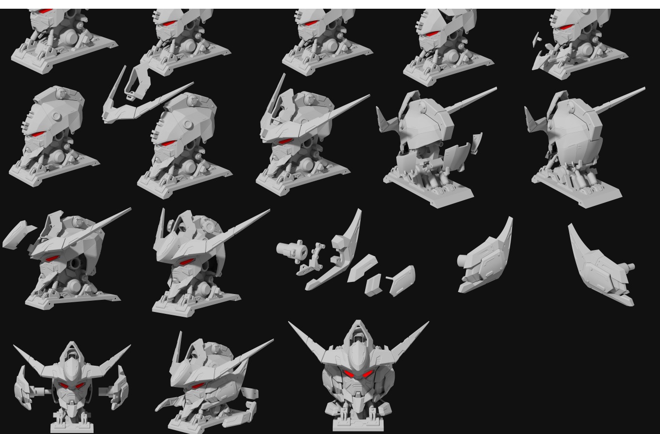 Case PC Gunpla Gundam Custom Model Barbatos Gundam 3D print model_14