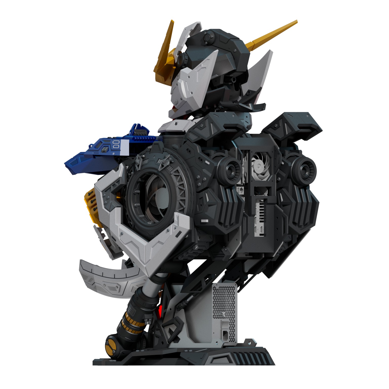 Case PC Gunpla Gundam Custom Model Barbatos Gundam 3D print model_9
