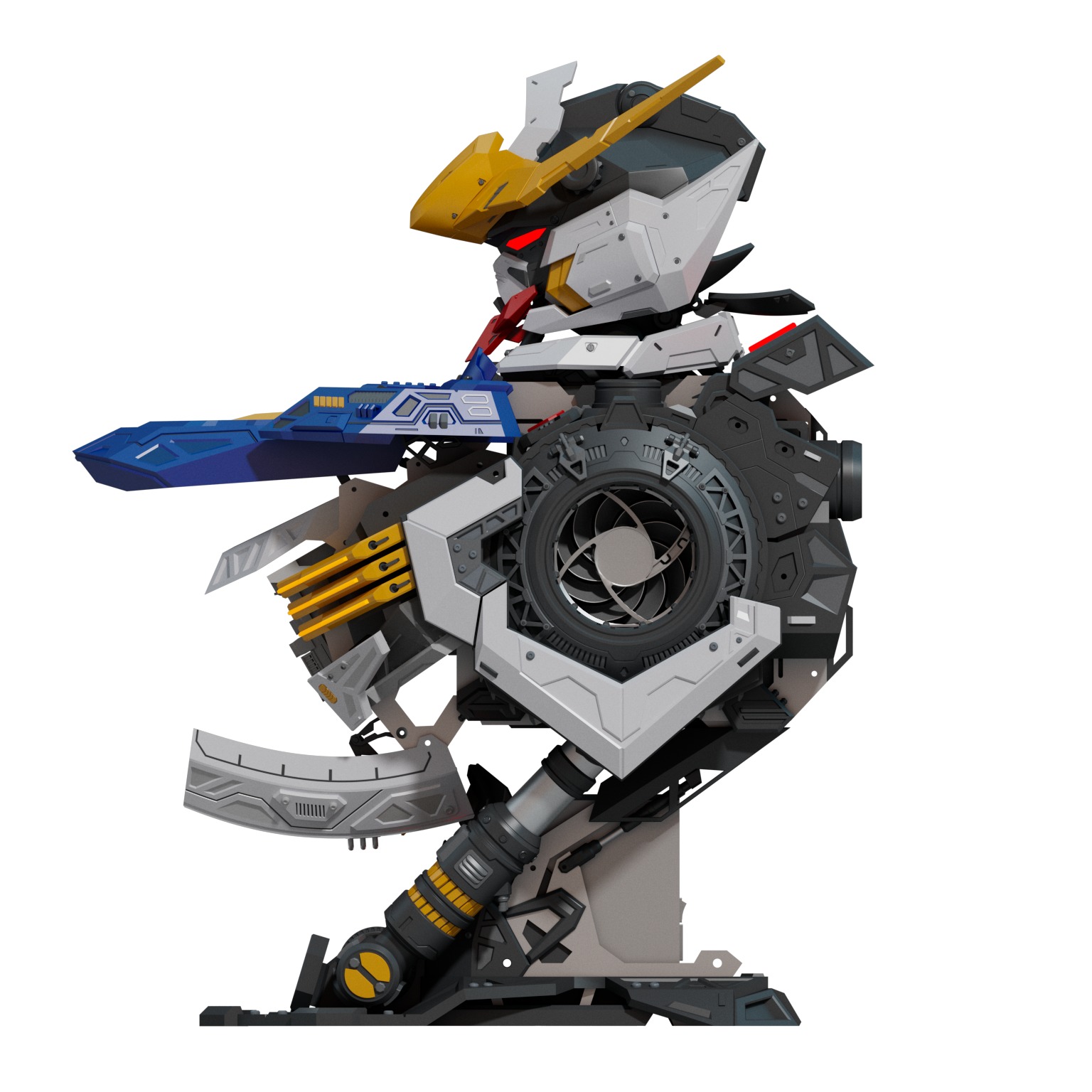 Case PC Gunpla Gundam Custom Model Barbatos Gundam 3D print model_8