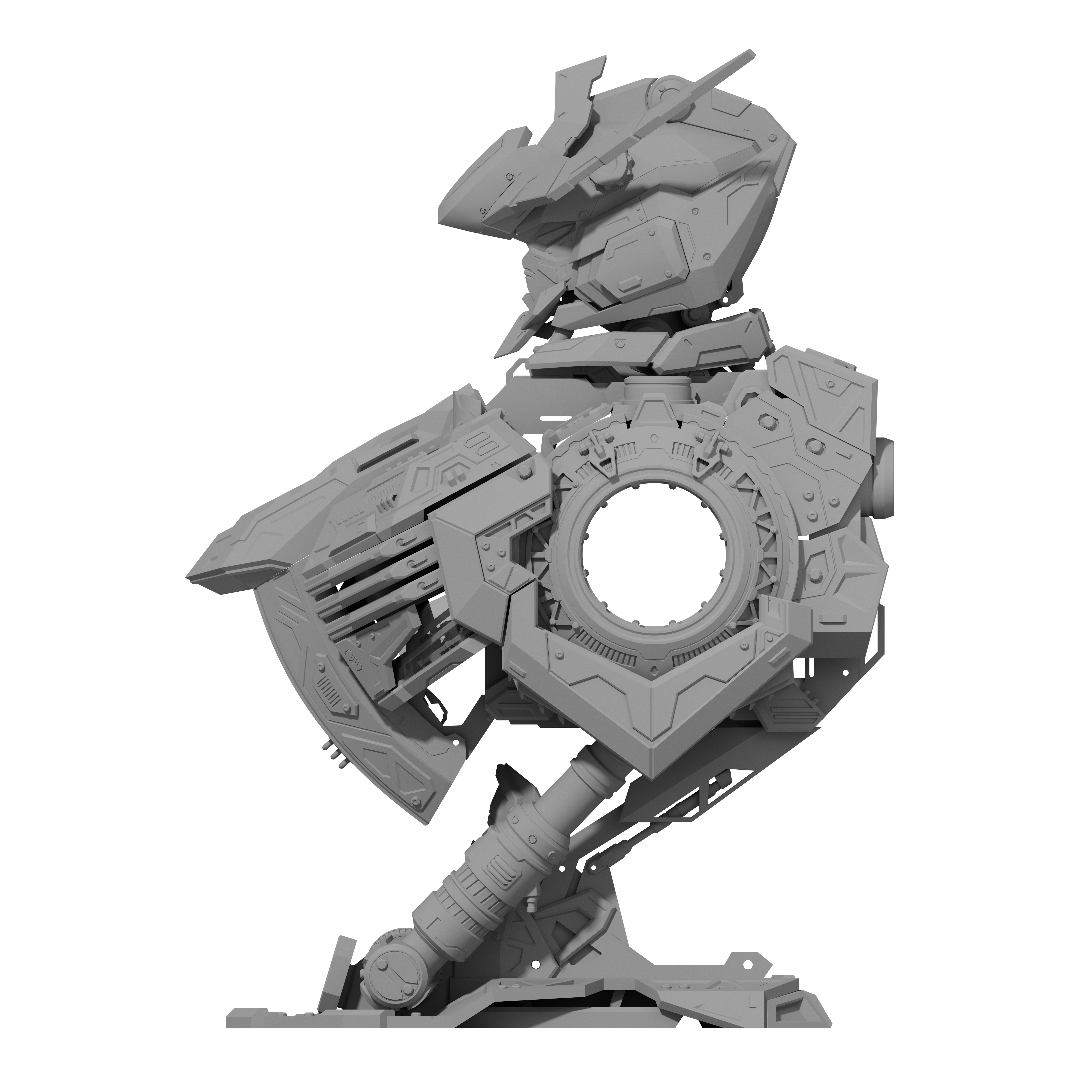 Case PC Gunpla Gundam Custom Model Barbatos Gundam 3D print model_17