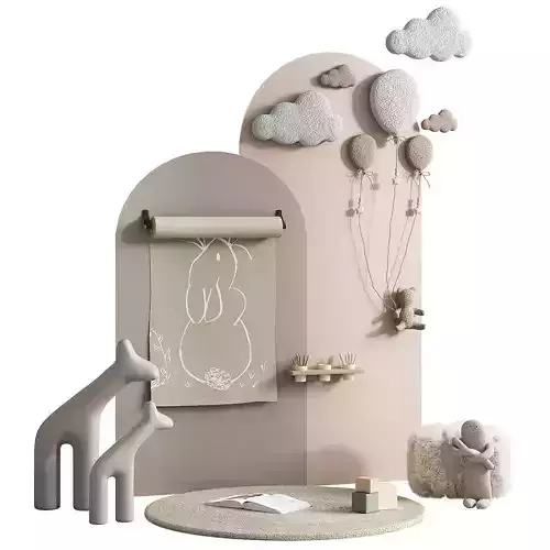 Decorative set for childrens room 3D model